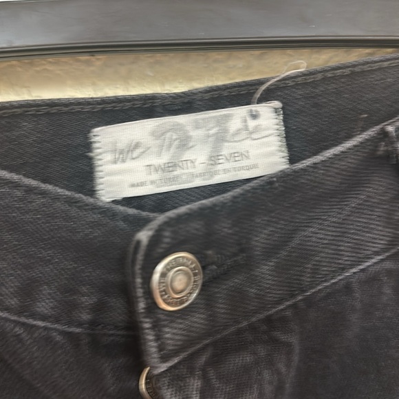 Free People We The Free Maggie Mid-Rise Straight-Leg Jeans Onyx Black NWOT - Picture 7 of 8